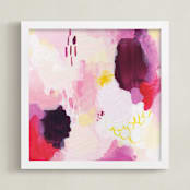 "Jamaica" - Art Print in Hibiscus Red by Sarah Finkel - Framed