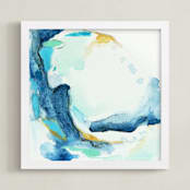 "Tide Pool #1" - Art Print in caribbean blue by Mya Bessette - Framed