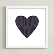 "Heart Dallas" - Art Print in Slate by Katherine Moynagh - Framed