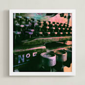 "Underwood No 5" - Art Print in Grapefruit by Mechelle Gilford - Framed