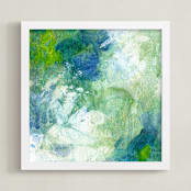 "Aquamarine No. 2" - Art Print in Aquamarine by 2birdstone - Framed