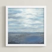"After The Storm, Ocean's Edge" - Art Print in Shoreline Blue by Becky Kisabeth Gibbs - Framed
