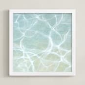 "Gesture." - Art Print in Turquoise by Laura Browning - Framed