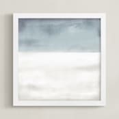 "Sand Dunes No.1" - Art Print in Sky Blue by Melinda Denison - Framed