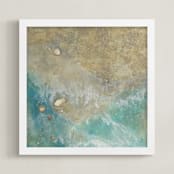 "Soothe" - Art Print in Aquamarine by Emily Magone - Framed