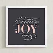 "A Joy Forever" - Art Print in Pink by Sandra Picco Design - Framed
