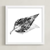 "Abstract Leaf" - Art Print in Black & White by Carole Crohan - CaroleeXpressions - Framed