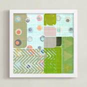 "Mid Century Abstract" - Art Print in Pastel by Amy Lighthall - Framed