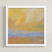 "Fall Sunset" - Art Print in Golden Sienna by Amy Hall - Framed