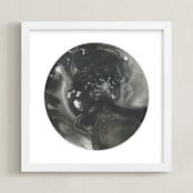 "New Moon." - Art Print in Night Black by Emily Magone - Framed