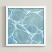 "Frolic." - Art Print in Blue by Laura Browning - Framed