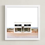 "Prada Marfa" - Art Print in White Stucco by Haley Warner - Framed
