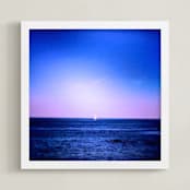"Alone at Sea" - Art Print in Sea Blue by S.L. Bird - Framed