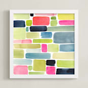 "Color Movement I" - Art Print in Blue by Yao Cheng Design - Framed