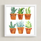 "Home garden" - Art Print in Natural green by Alexandra Dzh - Framed