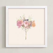 "French Bouquet" - Art Print in Soft Pastel by Amy Moen - Framed