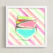 "Candy Bowls" - Art Print in Candy Turquoise by Sonal Nathwani - Framed
