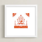 "Lakshmi" - Art Print in Vermillion by Susie Allen - Framed