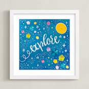 "Star Galaxy" - Art Print in Hawaiian Teal by Stellax Creative - Framed