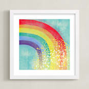 "Rainbow Mirage" - Art Print in Sky Blue by Carole Crohan - CaroleeXpressions - Framed