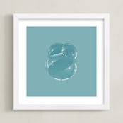 "Alboran" - Art Print in Aqua by Lynann Colligan - Framed