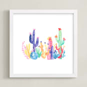 "Vivid Desert" - Art Print in Rainbow by Jenn Rice - Framed