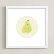 "P is for Pear" - Art Print in Citron by Lacie Cunningham - Framed