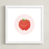 "A is for Apple" - Art Print in Candy Apple Red by Lacie Cunningham - Framed