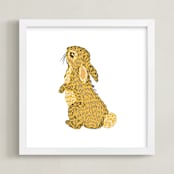 "Golden Rabbit" - Art Print in Golden by Snow and Ivy - Framed