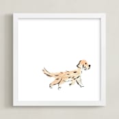 "out for a walk" - Art Print in Sandy Brown by Inkblot Paper - Framed