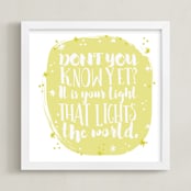 "Light the World" - Art Print in Celery by Kate Ross - Framed