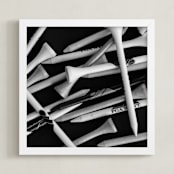 "Tee Time 2 (Black & White Edition)" - Art Print in Black & White by Shannon Howard - Framed