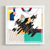 "abˈstrakt" - Art Print in Gray on Color by Augusto Paolo Bringas Dizon - Framed