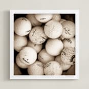 "Tee Time 1 (Warm Sepia Edition)" - Art Print in Warm Sepia by Shannon Howard - Framed