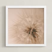 "Dandelion I" - Art Print in Soft Beige by Rasa Puzinaite - Framed