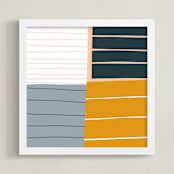 "Holding Space Six" - Art Print in Ochre by Katie Craig - Framed