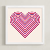 "Rainbow Heart Art" - Art Print in Plum by Amber Barkley - Framed