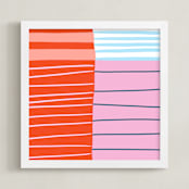 "Holding Space Four" - Art Print in Poppy Orange by Katie Craig - Framed