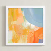 "Believe in Abundance" - Art Print in Blissful Blue by Stacy Kron - Framed