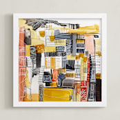 "Autumn Rituals" - Art Print in Autumn Gold by Melanie Biehle - Framed