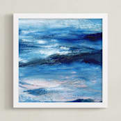 "Bluemotion" - Art Print in blue swell by Jenny Partrite - Framed