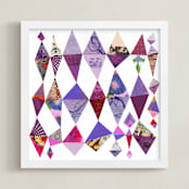 "Orchid Diamonds Art Print" - Art Print in Orchid Purple by Shelley Kommers - Framed