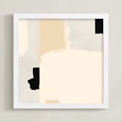 "Opposites Attract 4" - Art Print in Light Cream by Simona Gocan - Framed