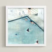 "Hot summer" - Art Print in Pool blue by Lulaloo - Framed