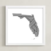 "State Lines, Florida" - Art Print in Black by Owl and Toad - Framed