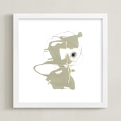 "Qubit" - Art Print in Taupe by Misty Hughes - Framed
