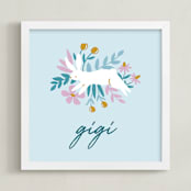 "Bunny Bye" - Personalized Art Print in Candy by Tishya Oedit - Framed