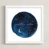 "Lunar" - Personalized Art Print in Indigo by Krissy Bengtson - Framed