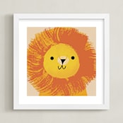 "King of the Jungle" - Art Print in Orange by Lori Wemple - Framed