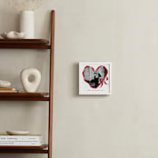 "Ribbon Bow Heart: Square Framed Photo" - Framed Photo in Cherry by Rebecca Durflinger - In a Room
